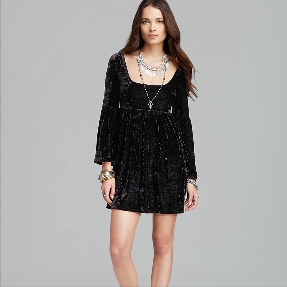 Free People Oh So Easy Babydoll Velvet Dress